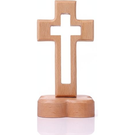 Croix En Bois - Découpe Laser Précise - Décoration Religieuse Intérieure Pour Maison Église Et Célébrations - 1 Pièce (1/5)
