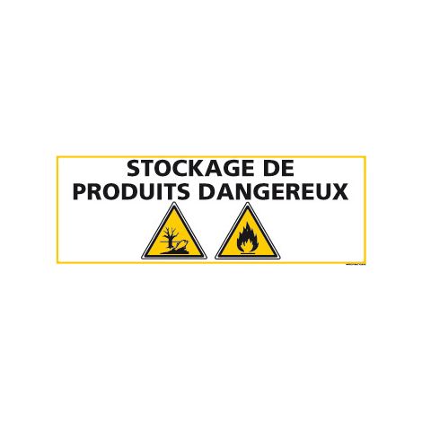 PANNEAU STOCKAGE PRODUITS DANGEREUX (C0851) - Adhésif - 210 x 75 mm