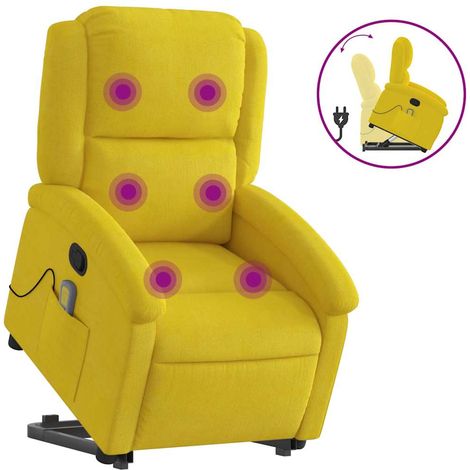 Fauteuil de Salon,Chaise,Fauteuil de massage inclinable Jaune Velours CFW868696 (1/5)