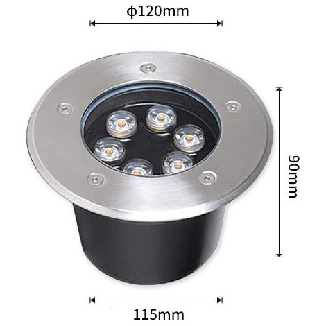 Spot d'extérieur pour pelouse Spot d'arbre Spot d'angle encastré pour marche Waterproof-9w,blanc/lumière chaude,120mm,1pc (1/4)