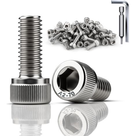 12 Pièces Vis Inox M8x25 mm Vis Tête Cylindrique DIN912 / ISO 4762 Boulon Inox Six Pans Creux Vis Allen pour Réparation Mécanique de Meubles (1/5)