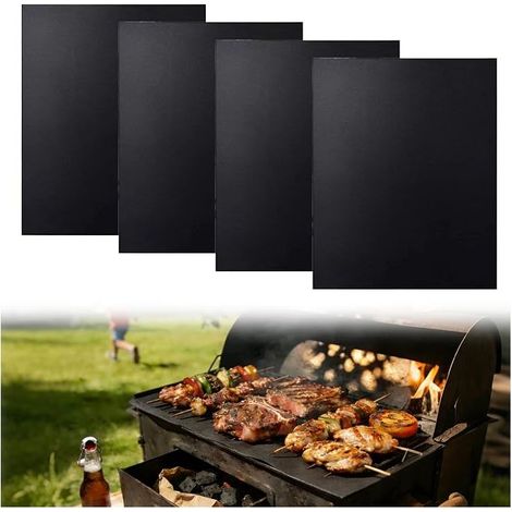 Baking Mat and Oven Base Protector – 4 Permanent and Cut to Size (40 x 33 cm) – Oven, Barbecue and Grilling