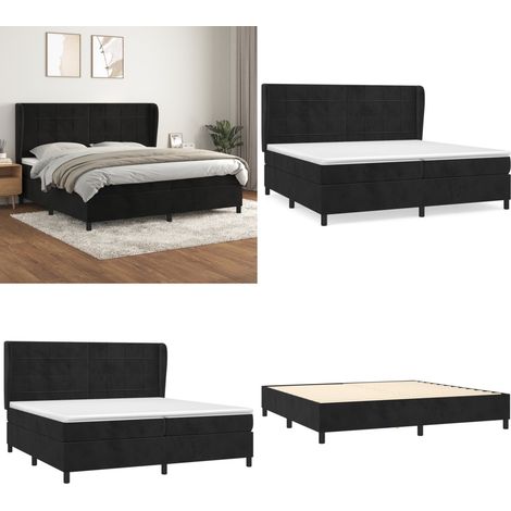 Boxspringbett mit Matratze Schwarz 200x200 cm Samt - Samtbett - Boxspringbett - Doppelbett - Luxusbett - Hochwertiges Bett - Home & Living (1/5)
