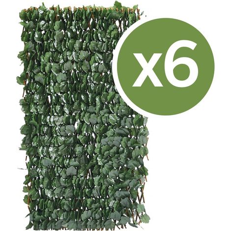 Set di 6 recinti di salice "Fragon" - 200 x 100 cm - Verde