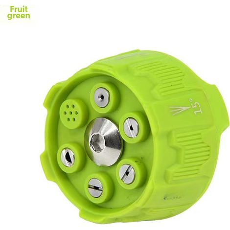 Accessoires pour nettoyeur haute pression : pistolet à eau, buse multifonction 6 en 1 avec raccord rapide 1/4" et connecteur rapide 3000 psi (modèle vert). (1/5)