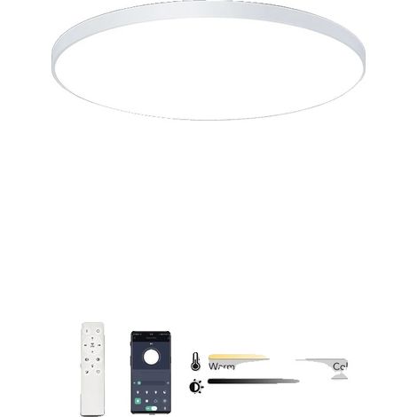Lámpara de techo, control inteligente, brillo regulable, carcasa blanca, 50 W. (1/2)
