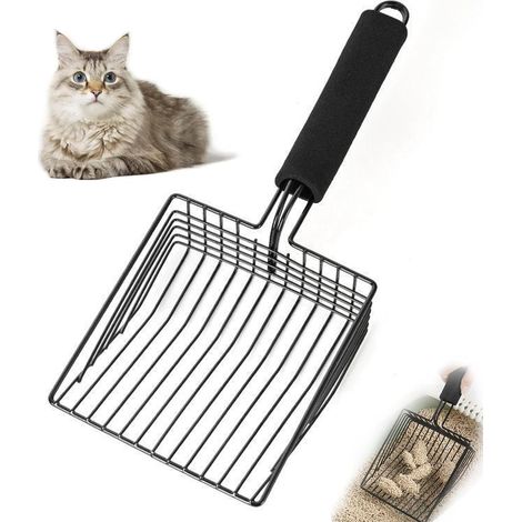 Cuillère métal 13×32 cm + manche bois + trous 8 mm, grande surface de ramassage