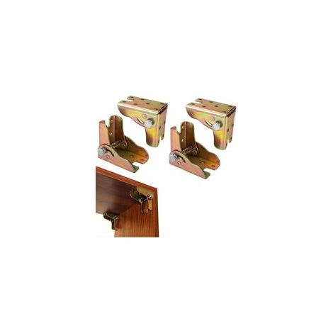 4 Pcs Charnières Pliantes, Charniere Pliante Autobloquante, Charnière Pliante à 90 Degrés, Supports de Pieds de Table Pliables, Charnières de Pieds Pliables Pliants pour Pieds de Table Lit (1/5)