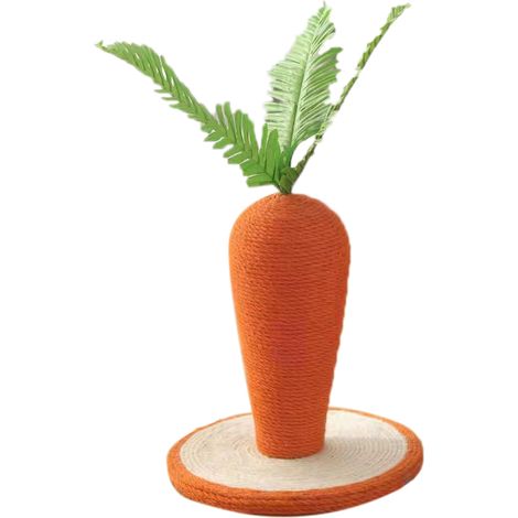 Poteau à gratter pour chat en forme de carotte, doux, confortable, vif, joli, épais, Durable, en Sisal, grand tapis à gratter (1/5)