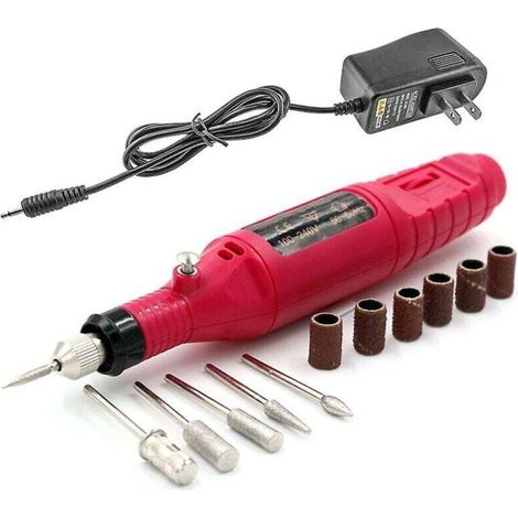 Ensemble de 6 limes à ongles électriques, ensemble de machine à graver et à polir les ongles rotative (1/4)
