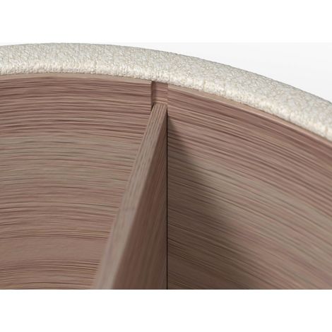 Mömax Couchtisch Elliot Weiß Boucl&eacute mit Stauraum rund (1/5)