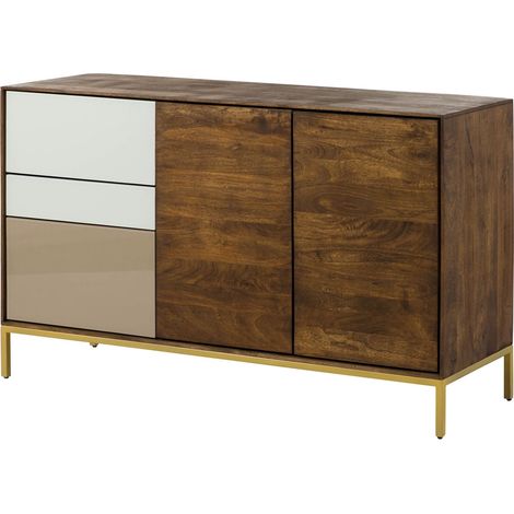 Commode 134x45x85 Bois de manguier marron huilé CHICAGO 107 (1/3)