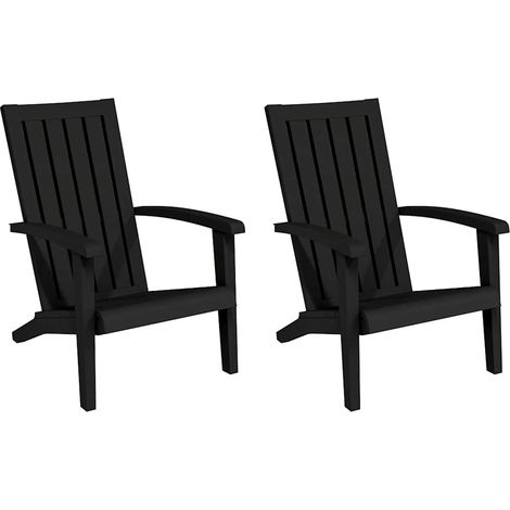 Maison Exclusive - Adirondack-Gartenstühle 2 Stk. Schwarz Polypro (1/5)