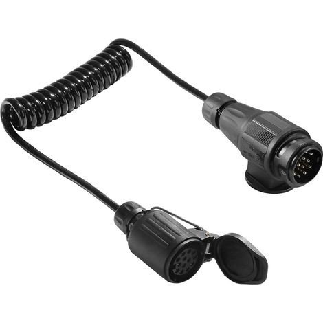 Rallonge de câble spirale pour remorque 13 vers 13 broches 12V 1,8m - Faisceau adaptateur mâle et femelle (1/4)