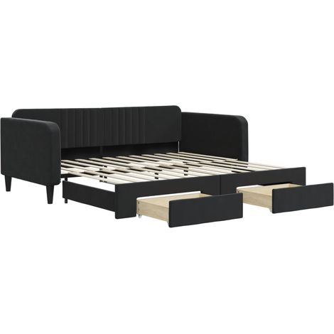 Maison Exclusive - Tagesbett Ausziehbar mit Schubladen Schwarz 10