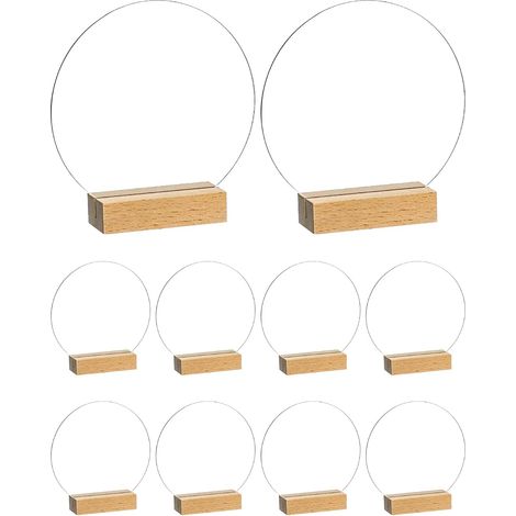 Lot de 10 porte-affiches en acrylique avec support en bois, numéros de table de mariage en acrylique, pour mariages, fêtes, salle à manger (1/5)