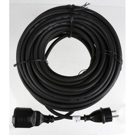 4x Verlängerungskabel 25m Gummi Schwarz Außen IP44 Garten Strom Steckdose Geräte (1/3)