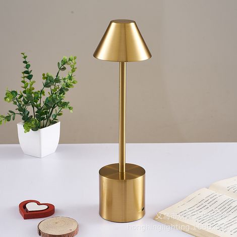 Lampe de table LED sans fil, lampe de bureau rechargeable, gradation continue à 3 couleurs, lumière ambiante à commande tactile, lampe de chevet (1/5)