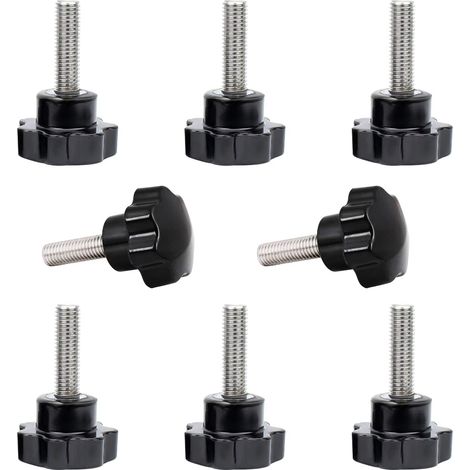 APEX Lot de 8 boutons de serrage en étoile, bouton fileté M10 x 40 mm, bouton de serrage manuel en étoile pour machines et équipements (1/5)