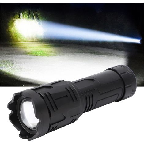 Torcia super luminosa con display LCD digitale, ricaricabile tramite USB, torcia LED ad alta potenza, impermeabile IPX4, per campeggio e casa, DUBUNS (1/5)