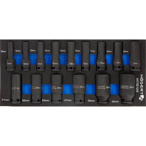 Högert Technik HT7G129 - Juego de 15 llaves de vaso de goma EVA