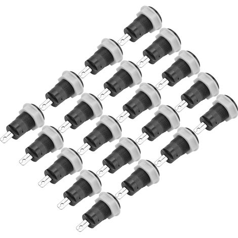 20 Connecteurs de Masse en Laiton Soudables 4mm, Bornes de Terre pour Câble Électrique, 32A 1000V Noir - Lot de 20 Pièces (1/5)