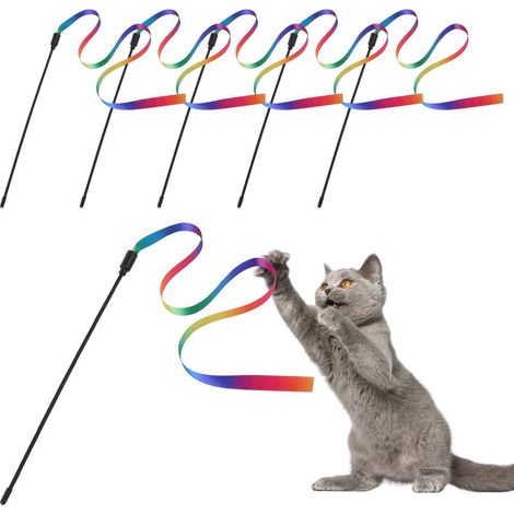 Lot de 5 jouets interactifs en forme de baguette arc-en-ciel pour chaton (1/3)