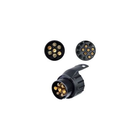 7-poliger auf 13-poliger Anhängeradapter, Anhängerkupplungsstecker-Adapter, wasserdichter 12-V-Anhängerstecker-Konverteranschluss für Wohnwagen, LKW, Wohnmobil, PKW, Boot – Crezuo