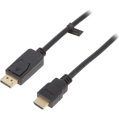 Cable DisplayPort 1.2 prise male HDMI prise male 3D 4K 1m - Noir