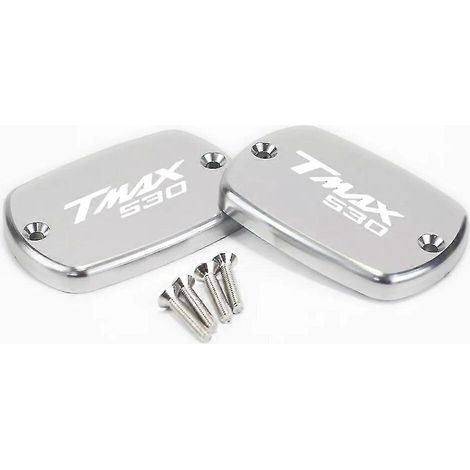 Für Yamaha Tmax 560, T-max 500, Tmax560, Tmax 530, Sx, Dx 560, Techmax Motorrad-Bremsflüssigkeits-Kraftstoffbehälter-Tankabdeckung Zubehör --1 Paar Silber