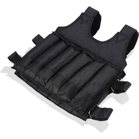 Gilet Poids - 20 lb 30 lb 40 lb 50 lb 100 lb Réglable avec Poches Chargeables - Pour Entraînement Physique et Conditionnement - 1 Pièce