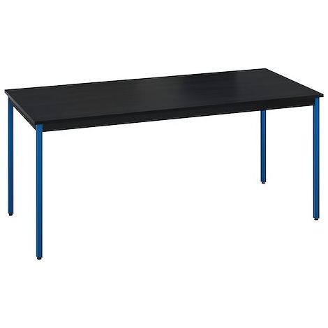Table multi-usage plateau noir L 180 x P 80 cm Zonza - Piètement bleu - Maxiburo