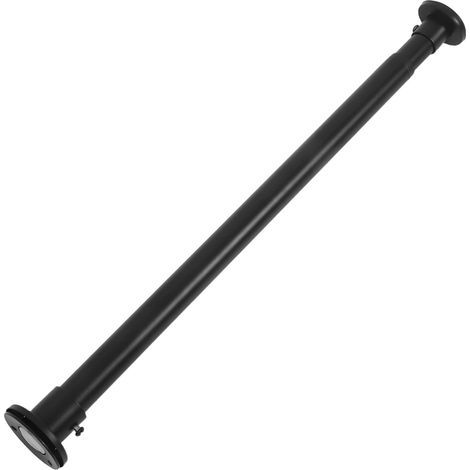 Barre à Rideaux Télescopique Noir Support de Suspension Rétractable et Extensible pour Douche Placard et Fenêtre (1/5)