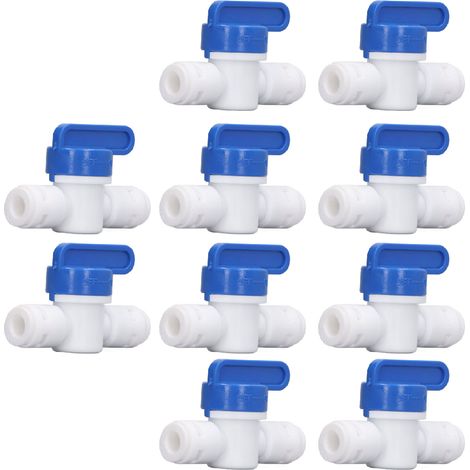 10 Stück Inline-Kugelhahn-Mini-Wasserschlauch-Absperrschalter-Schnellanschluss-Zubehör für Wasserreiniger 1/4 Zoll (1/5)