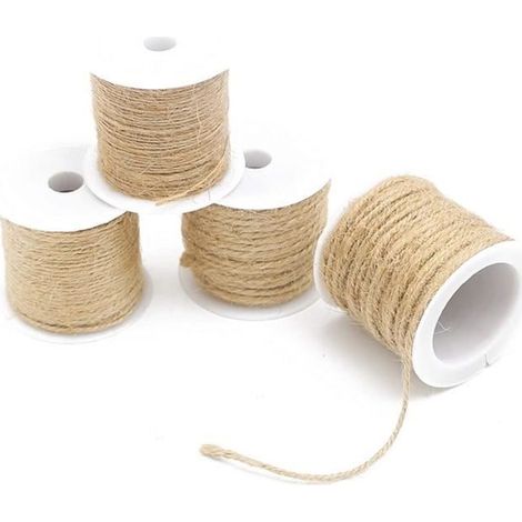 Ficelle de Jute Cordon de mariage de la corde de chanvre Cordons de cadeau de mariage filetage DIY Scrapbooking Fleuristes D (1/4)