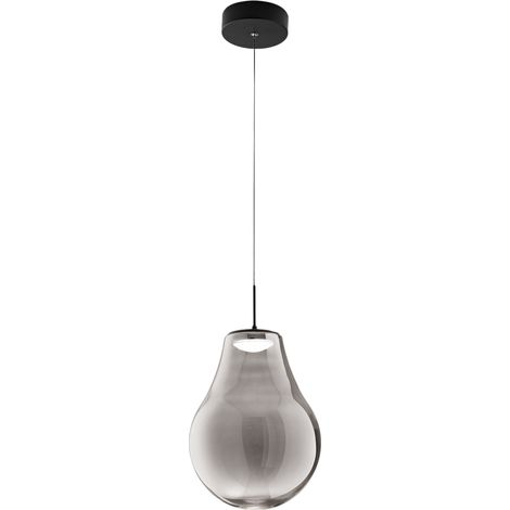Suspension Led Noa 14W 1510Lm, Température 2700-4000K, Intensité Variable, Structure En Métal Et Verre Borosilicate, Superbe Finition Fumée. (1/3)