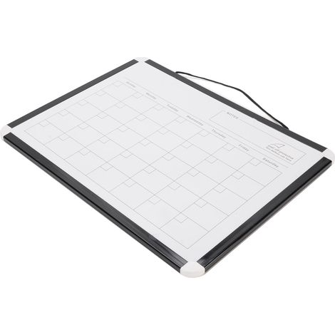 Tableau blanc magnétique portable double face avec calendrier mensuel et cadre en aluminium noir pour la maison (1/5)