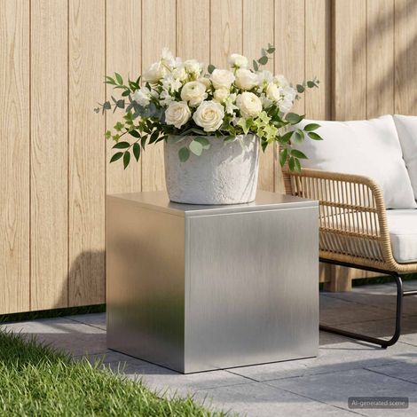 vidaXL Plant Stand Silver 40 x 40 x 40 cm Steel (1/5)