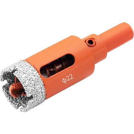 Scie Cloche à Carrelage Diamantée avec Foret Guidage, Brasé Sous Vide Revêtement Diamant Foret pour Carrelage, Porcelaine, Verre, Marbre, Céramique (22mm) (1/5)