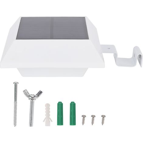 Applique murale solaire à 4 LED, étanche, avec détecteur de mouvement infrarouge, pour jardin ou éclairage public extérieur. (1/4)