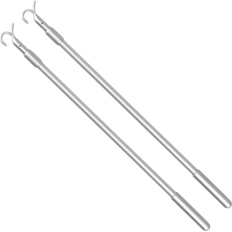 Baguette Tirage Rideau - Lot de 2 - Métal Réglable - Extension 33 à 61 cm - Pour Fenêtres Hautes et Placards (1/5)