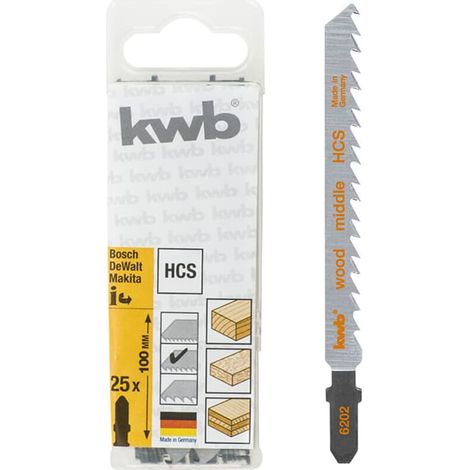 KWB 25x Stichsägeblatt T 101 D für weiches Holz, gerader Schnitt (1/3)