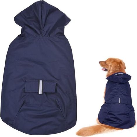 Irovami Imperméable chien 5XL – Réfléchissant, ouverture harnais – Idéal pour chien moyen, grand, nuit (1/4)