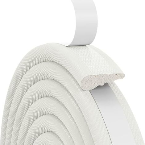 Joint Fenetre Isolation, 5m Joint Fenêtre et Porte de Mousse Adhésive, Bande Caoutchouc Antichoc, Boudin PVC Cadre Porte,Isolation du bruit et Froid, pour Joint porte entree, Fenetre (Blanc) (1/5)