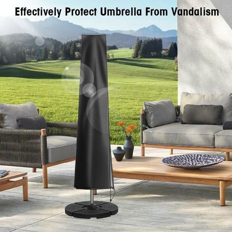 Schutzhülle für Sonnenschirme, 210D Oxford-Schutzhülle für Ampelschirme, gerade Gartenschirmhülle mit wasserdichter, UV-beständiger Stange, Schutzhülle für Strand, Balkon und Außenbereich (1/5)
