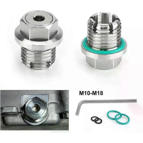 Kit de réparation de filetage de carter d'huile autotaraudeur en acier inoxydable pour bouchon de vidange d'huile surdimensionné M104/M121/M141/M161/M181 avec joint torique - JXLGV (1/5)