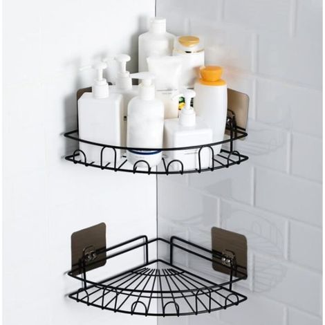 2pcs Etagère de Salle de Bain sans Perçage Etagère Douche, Boîte à Savon Murale