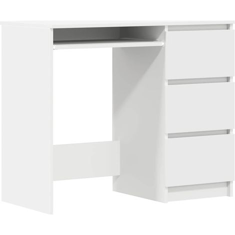 Maison Exclusive - Bureau Blanc 90x45x76 cm Bois d’ingénierie