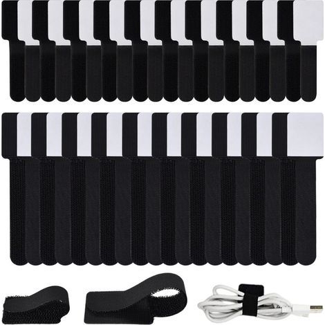 50 attaches de câble - Organisateur de câbles - Attaches de câble auto-adhésives - Réutilisables - Conviennent pour la maison (1/5)