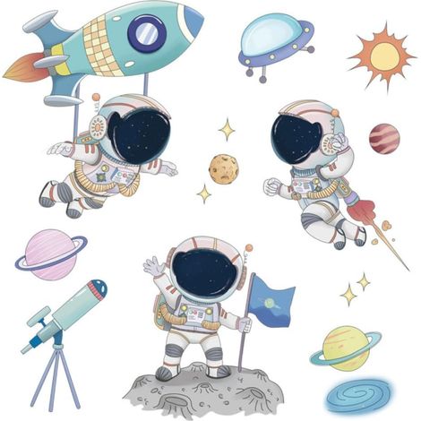 Stickers muraux SUPVOX sur le thème de l espace pour chambre (1/5)